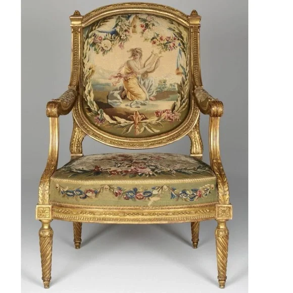 TAPESTRY Vintage European Style Floral Ladies Romantic Scene EX Long NWOT - Picture 13 of 14